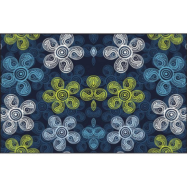 Table-Gard Disposable Work Mats - 50 Pack - Flower Blue Green